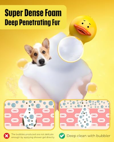 Electric Dog Shampoo Dispenser Dog Shampoo Sprayer Duck Shampoo Foamer for Pet, Foaming Soap Dispenser for Bathtub, Kitchen Sink Cleaning