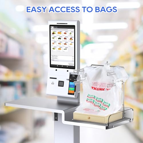 Plastic Grocery Bag Holder,Plastic Bag Organizer with Wooden Drawers Base for Grocery Store, Supermarket, Restaurant, Business