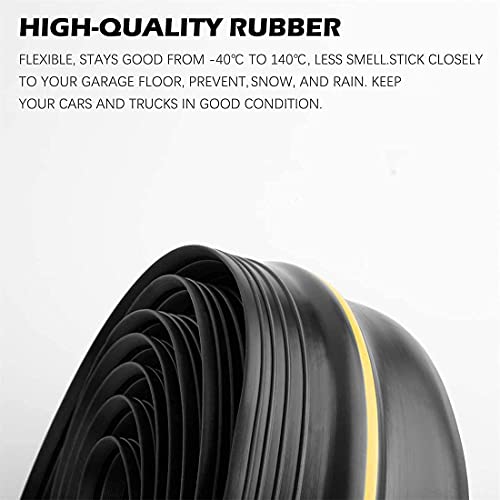 Papillon Garage Door Bottom Seal Strip, Weatherproof EPDM Rubber Threshold, Fits All Standard Doors, Easy for DIY Homeowners, No Adhesive (10Ft, Black)