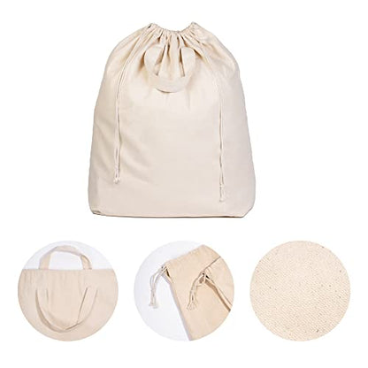 College Dorm Laundry Bags - Versatile and Heavy Duty College Laundry Hamper Liner with Drawstring - Canvas Laundry Basket Liner - 100% Cotton, Washable and Foldable Cloth Laundry Bags (1 Pack)