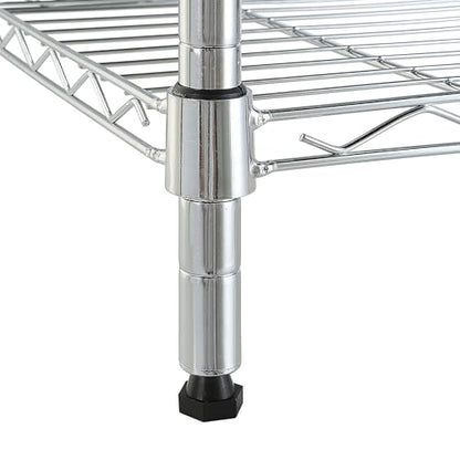 Amazon Basics 5-Shelf Tower Adjustable Storage Shelving Unit, Chrome, 16" x 16" x 54", 150 lbs Per Shelf | Tower