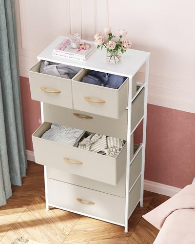 Dresser for Bedroom Tall Skinny Dresser Storage To... (Beige)