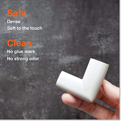 Roving Cove Slimfit Corner Edge Protector for Baby Proofing (Small 15ft Edge 4 Corners), Furniture Safety Bumper Guard, Soft NBR Rubber Foam, 3M Adhesive, Oyster White (Off White)