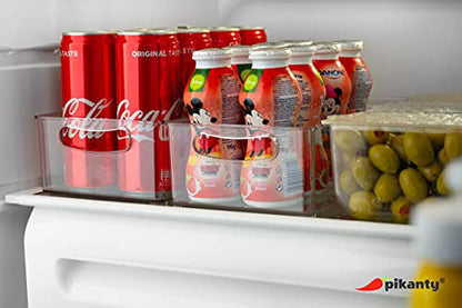 Clear Refrigerator Organizer Bin with Handles — 15... (Clear | Plastic)