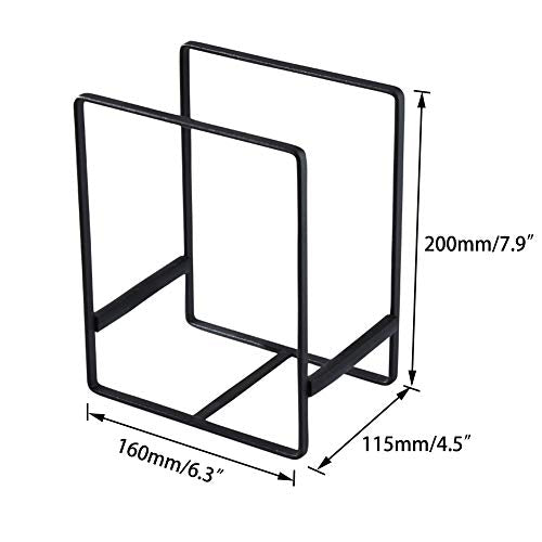 2PCS Plate Holders Organizer, Metal Dish Storage Dying Display Rack for Cabinet, Counter and Cupboard - Black