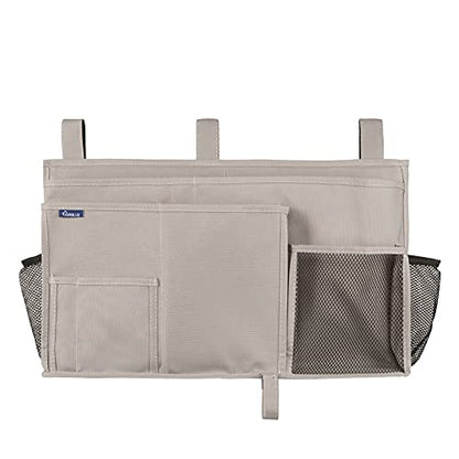 Surblue Bedside Caddy Hanging Bed Organizer Storage Bag Pocket for Bunk and Hospital Beds, College Dorm Rooms Baby Bed Rails,Camp (8 Pockets),Gray