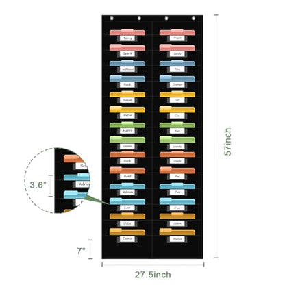 ANCOMEDO 28 Pocket Hanging Wall File Organizer with 28 Name tag Pockets, File Storage Pocket Chart for Classroom and Office Use. Keeps Assignments, Files, Scrapbooks, and Papers Neatly Organized.