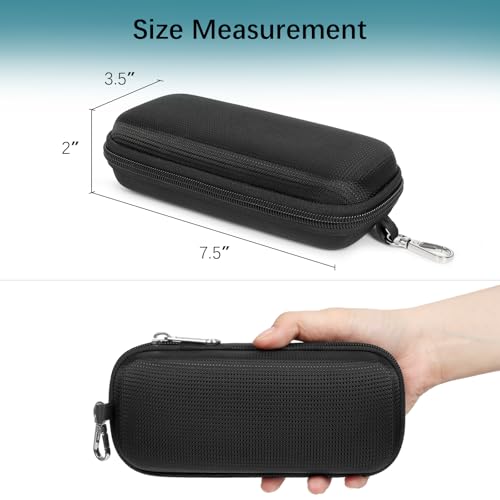 Double Eyeglasses Case Hard Shell Dual Sunglasses Organizer with Zipper Closure Travel Eyewear Storage for Vehicle