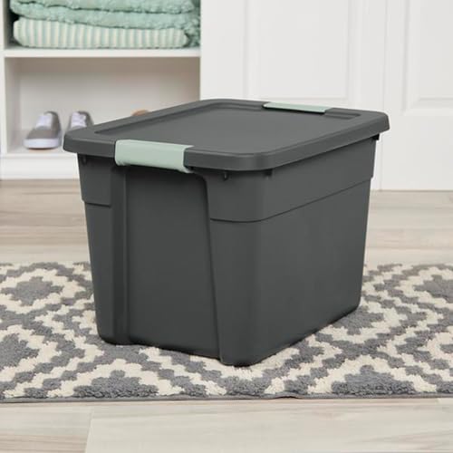 Sterilite Latch Tote Storage with Lids for Home & Office, 12 Gallon, 6-Pack | Heavy-Duty and Stackable Plastic Containers with Latches for Closet, Cabinet, Bedroom, Bathroom and Dorm Room Organization