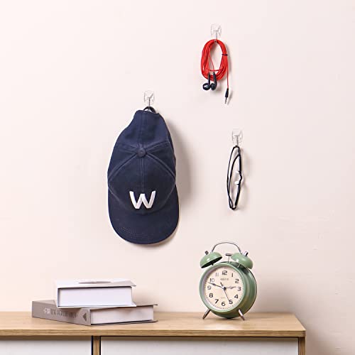 MOVELYST Clear Wall Hooks for Hanging, 30 Hooks+40 Strips, Value Pack (S) | Removable Hooks for Walls No Damage, Hanging Hooks with Adhesive Strips for Hanging, Organization and Decoration, Easy to Use