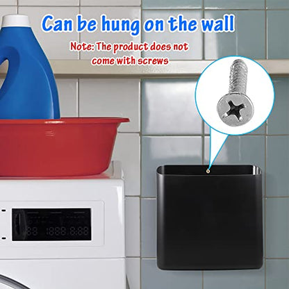 Picowe Magnetic Laundry Storage, Large Lint Holder Bin for Laundry Room, Space-Saving Trash Container Hanging on Dryer, Washer or Wall Mount Trash Bin (Black)