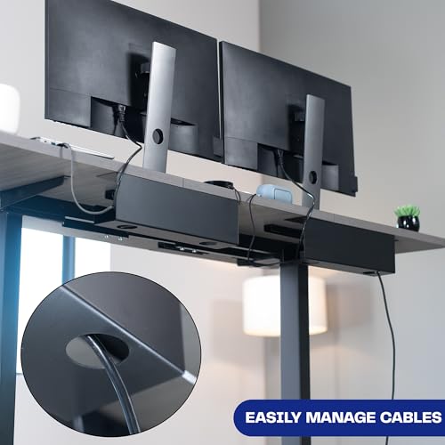 Under Desk 17 inch Cable Management Trays, Power S... (Black)