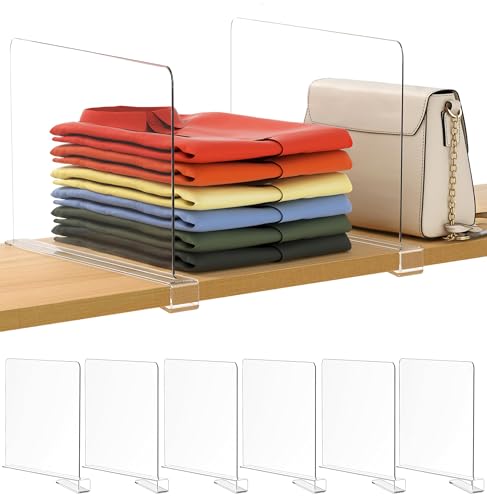 6 Pack 12 Inches [Extra Tall Version] Clear Shelf...