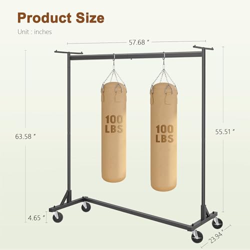 Hoctieon Z Clothes Rack with Cover, Metal Heavy Duty Clothing Rack, Rolling Garment Rack with Wheels, with Dustproof Cover Waterproof Protector, with 2 Durable Zippers, for Hanging Clothes, Black