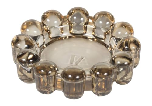 Home Collection Original Smoky Glass Small Bubble Candle Dish | Votive and Candle Plate, Diffuser Base, Wax Catcher, Decorative Tray, Jewelry Catchall, Decorative Tabletop Accent
