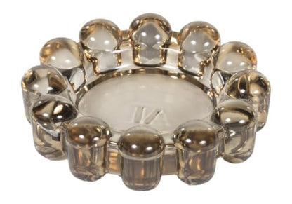 Home Collection Original Smoky Glass Small Bubble Candle Dish | Votive and Candle Plate, Diffuser Base, Wax Catcher, Decorative Tray, Jewelry Catchall, Decorative Tabletop Accent