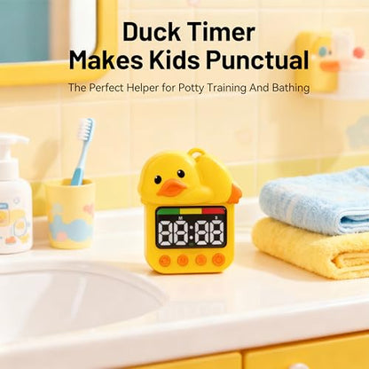 Doli Yearning Kids Shower Timer Waterproof for Bathroom Duck Timer | Quacking Sound; Magnetic Charging; Long Battery Life