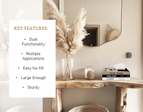 Senea Kay Rectangular Tissue Box Cover - Decorative Faux Book Tissue Box Cover, Rectangule Tissue Holder Dispenser Large Enough to Fit Rectangular Tissue Boxes Chic Modern Decor Gift - Khaki Neutral