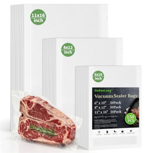 Vacuum Sealer Bags, 11"x16" Gallon, 8"x12" Quart,...
