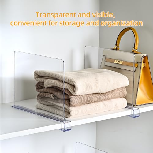 Shelf Dividers，Vertical Purse Organizer for Closet，Thickened and Sturdy Shelf Organizer for Sweater, Shirts, Handbags,8" Tall x 11" (6 Pcs)