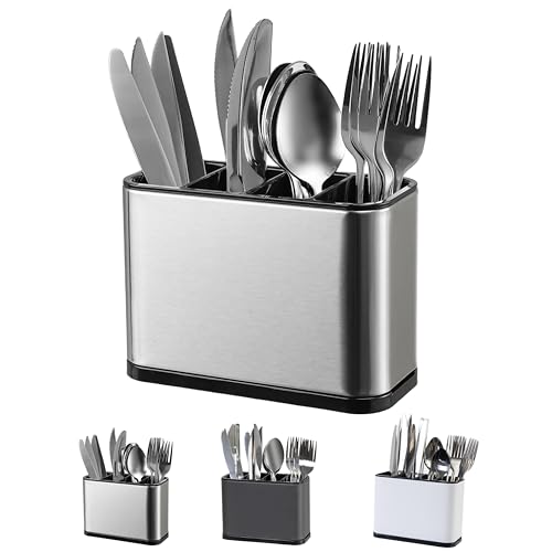 Utensil Holder,Kitchen Utensil Holder for Countert... (silvery | Stainless Steel)