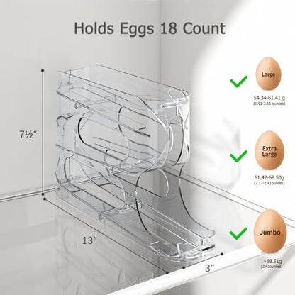Clear FIFO Egg Holder for Fridge, Egg Dispenser fo... (‎clear)