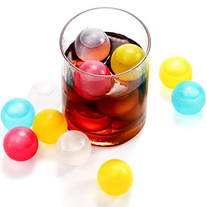ZOOFOX 200 Pack Reusable Ice Cubes for Drinks, Colored Plastic, Round for Cocktails, Wine, Beer, Beverage or Coffee, BPA Free, Refreezable