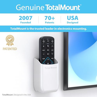TotalMount Drop-Free Remote Holders – Removable Adhesive – White (2 Pack) | Designed in the USA – Simply Put the Remote In – No Tricky Magnet Alignment Needed
