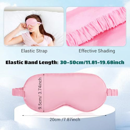 50 Pcs Silk Sleep Mask Blackout for Women Men, Adjustable Comfortable Eye Cover Blindfold No Pressure for Sleeping, Travel, Napping, 5 Colors(Classic Color)