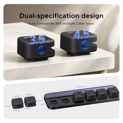 UGREEN Desk Cable Organizer, Magnetic Cord Holder 6 Pack, Silicone Cable Clip with Strong Magnet, 2 Sizes for Charging Cords, Easy Cable Management for Desk, Nightstand, Car, Home Office