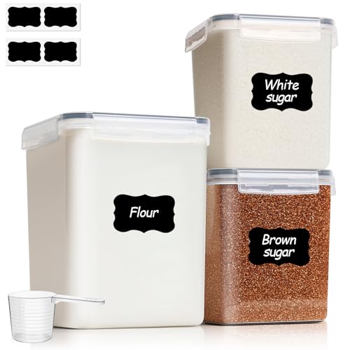Airtight Flour and Sugar Container 2.6Qt & 5.5Qt 3... (transparent)