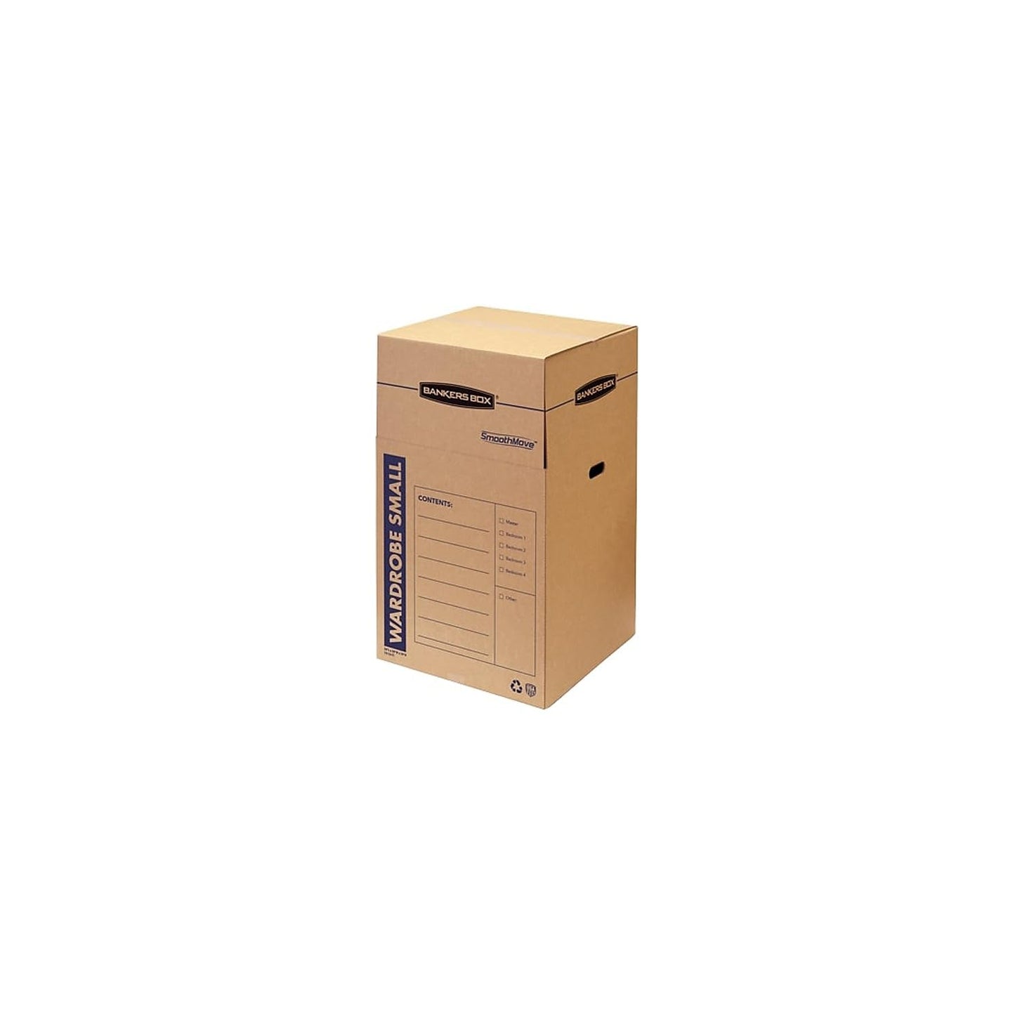 ‎Bankers Box 3-Pack Short Wardrobe Moving Boxes, 20" x 20" x 40" | Move hanging clothes from closet to truck with wardrobe boxes that reduce folding, wrinkles, and repacking.