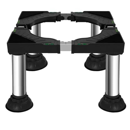 12.2" to 13.4" Height Mini Fridge Stand Adjustable Washer and Dryer Pedestals Stand with 4 Strong Feet Heavy Duty Laundry Pedestal for 16-24 Inch Appliance 460 Pounds Stand (Black)