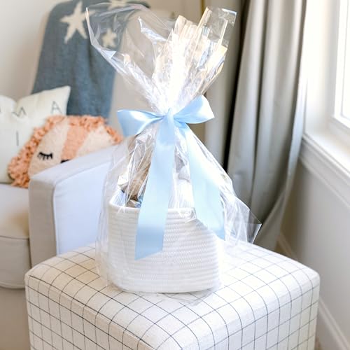 Storage Cubes 9”x9”x7”Cotton Rope Woven Baskets for Organizing 3-Pack | 9 Inch Cube Storage Bin | Small Basket for Shelf Nursery, Pantry, Decorative Plant, Bathroom Closet, Toy Gift