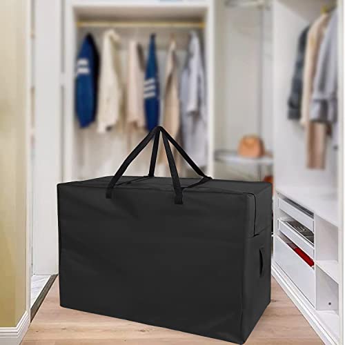 Folding Mattress Storage Bag for Tri-Fold Up to 6 inch Queen Mattress | 63 inch Foldable Mattress Carry Case Waterproof Cushion Storage Bag - 61"L×28"W×18"H, Black, Cover Only