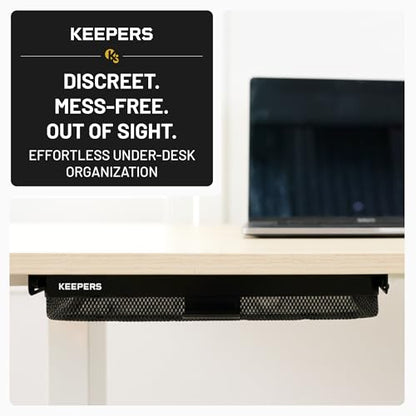 KEEPERS - Under Desk Drawer Slide Out – Metal Under Desk Storage Drawer for Office, Home, RV, Kitchen – Slim Under Table Drawer Attachment with Easy DIY Mount - Under Desk Organizer - 13x10x2.5In