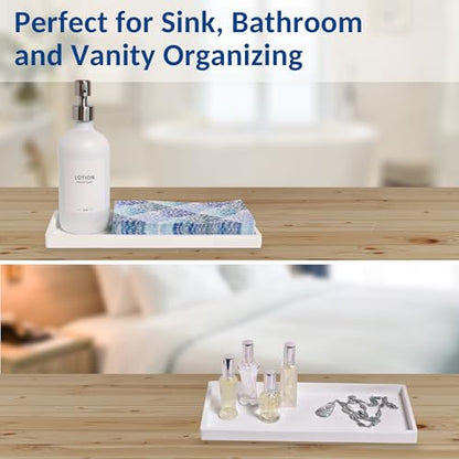 Silicone Countertop & Vanity Tray – 11.7” Bathroom... (White | Silicone)