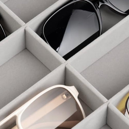 8-Slot Sunglass Organizer,Velvet Sunglass Holder for Drawer | Vanity Glass Holder,Sunglass Case For Multiple Sunglass,Sunglass Tray for Drawer,Sunglass Box for Women,Eyeglass Organizer