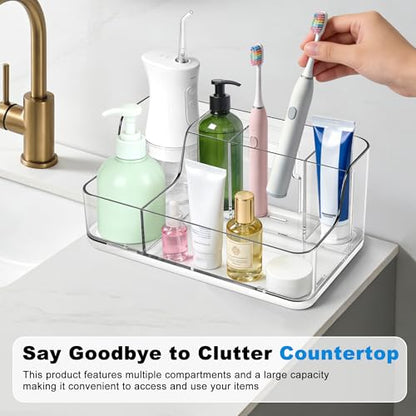 White Cosmetic Storage Box Dressing Table & Bathroom Counter Storage Lipstick & Brush Beauty Organizer Dressing Table Skincare Organizer Suitable for Bathroom, Living Room, and Kitchen Storage