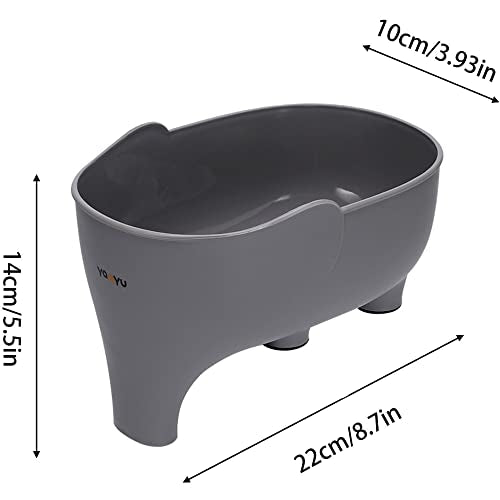 Vegetables Washing Basket Elephant Drainage Basket Fruit Basket for Draining Pasta Noodles Kitchen Gray PP Material 22x14x10cm