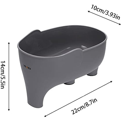 Vegetables Washing Basket Elephant Drainage Basket Fruit Basket for Draining Pasta Noodles Kitchen Gray PP Material 22x14x10cm