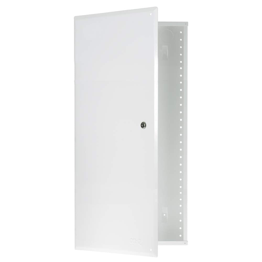 On-Q 28" Structured Media Enclosure with Hinged Cover Lock, 20 Gauge CRS, Flush or Surface Mount