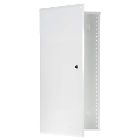 On-Q 28" Structured Media Enclosure with Hinged Cover Lock, 20 Gauge CRS, Flush or Surface Mount