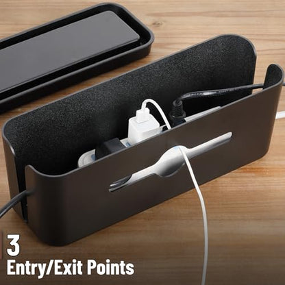 Bates- Cable Management Box, Small, Cable Organizer Box, Cord Organizer Box, Cable Box Organizer, Cord Management Box, Cord Hider Box, Cord Box for Wires on Floor, Power Strip Cover Box Baby Proof