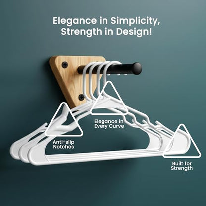 Utopia Home Plastic Hangers 30 Pack – Space Saving Clothes Hanger White | Durable & strong | Closet organizer & storage | Ideal for apartments, dorms & stocking stuffers