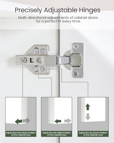 Bathroom Medicine Mirror Cabinet, 17.7'' x 23.6'', Wall-Mounted Bathroom Vanity with Mirror, Bathroom Medicine Cabinet with Storage Function, Hanging Storage Cabinet, Adjustable Shelves, White