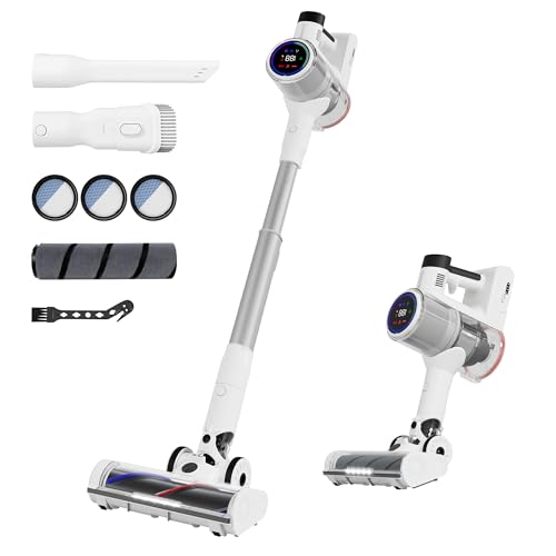 Telescopic Cordless Stick Vacuum Cleaner for Home Carpet & Pet Hair, Auto Detect, 45kPa Powerful Suction, 550W Motor, 60Min Runtime Quick Rechargeable, 6 Stage Filtration System