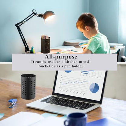 Kitchen Utensils Holder for Counter Top 2 Pieces,... (Black)