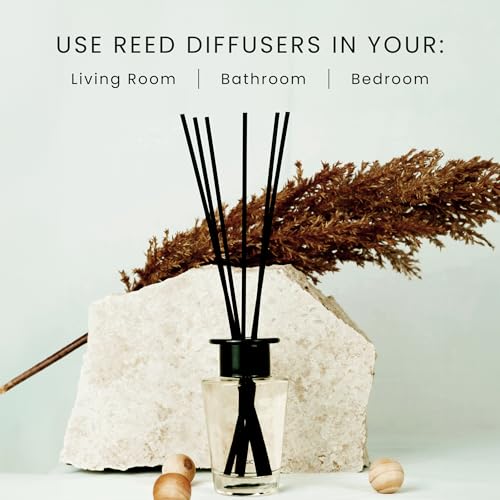 The Magic Scent Oud Wood Oil Reed Diffuser Set, 3.4 Fl Oz Reed Diffusers | Premium Fiber Reeds for Gentle Dispersal. Lasting for Up to 2 Months. Natural, Non toxic Reed Diffusers for Home.