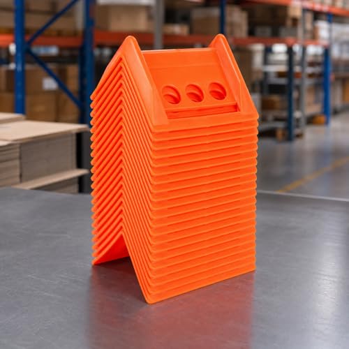 20 Packs Edge Protectors for Cargo Loads, Flatbed Corner Protectors, Tiedown Plastic Protector, Truck Shipping, Protects Cargo Edges, Orange